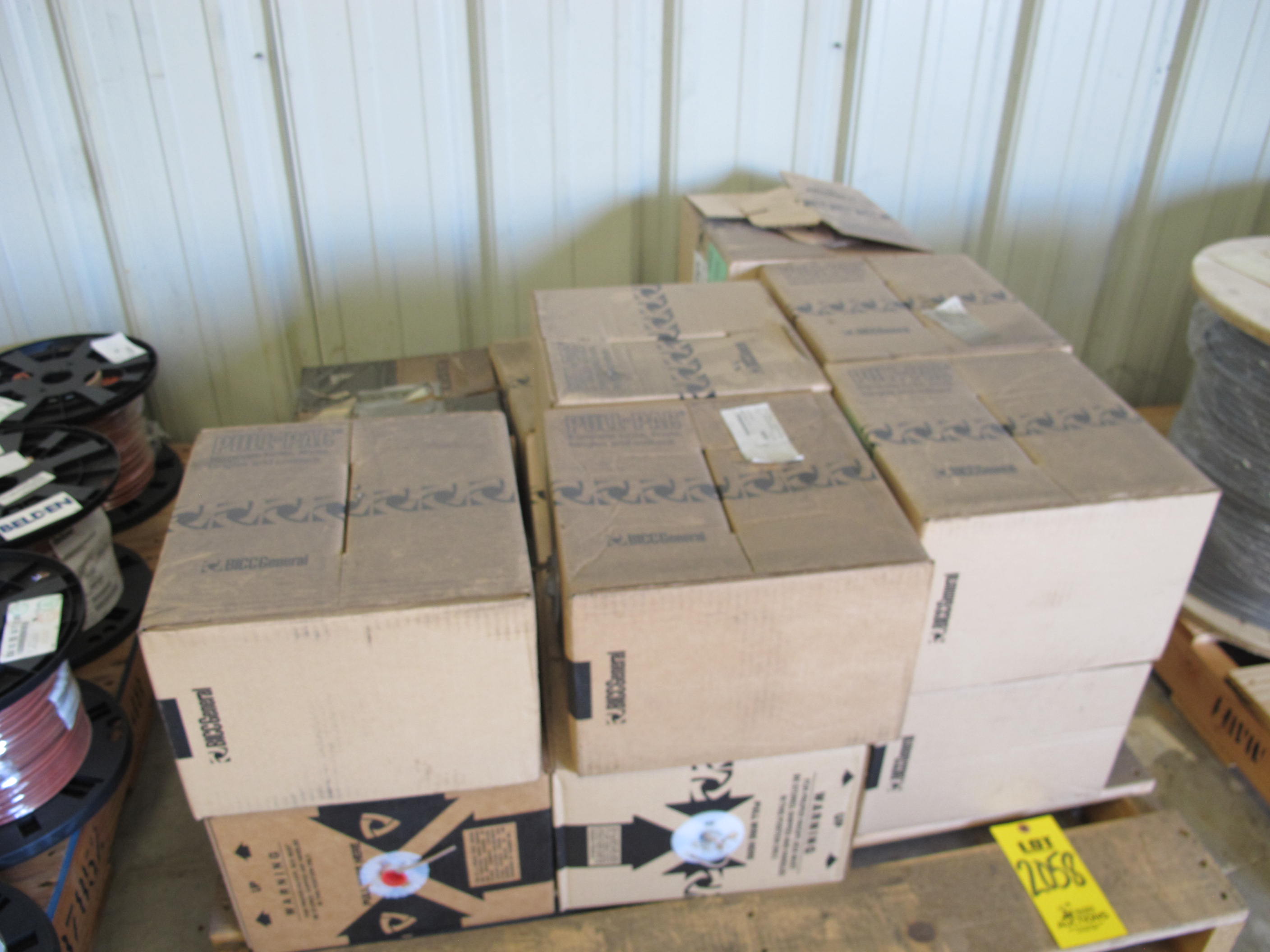 LOT (15000 FT) OF CABLE, ELECTRICAL TYPE, 24 AWG SIZE, 6 (3 PAIR) CONDUCTOR, TELEPHONE INSIDE/OUTSIDE SERVICE KIND. SOLID, BEIGE OR GRAY PLASTIC JACKETED, INSULATED, ORANGE AND WHITE, GREEN AND WHITE, BLUE AND WHITE, CODED PAIRS SO AS TO IDENTIFY EACH PAIR IN THE COMPLETED CABLE. 15 BOXES OF 1000FT (W-44) LOADING & HANDLING FEE $15-